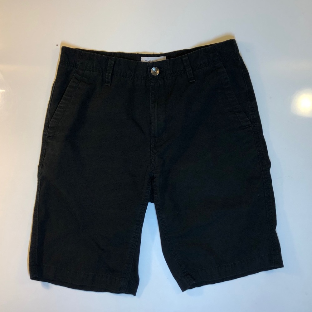 Calvin Klein Black Twill Shorts Size 30 w/ belt